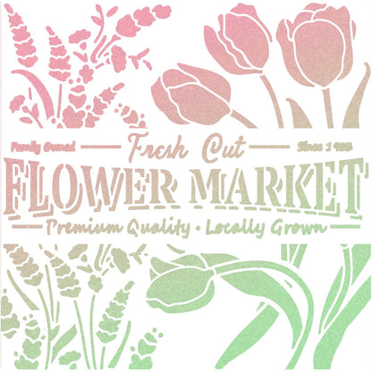 Ciao Bella Pochoir de texture 20x20cm Flower Market