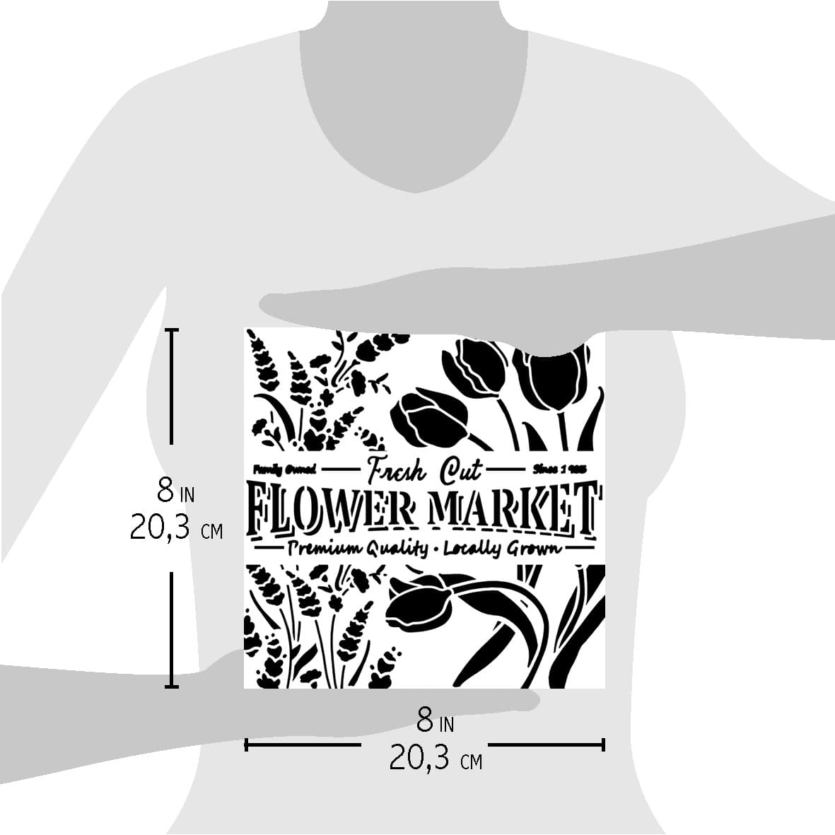 Ciao Bella Pochoir de texture 20x20cm Flower Market