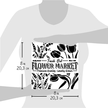 Ciao Bella Pochoir de texture 20x20cm Flower Market