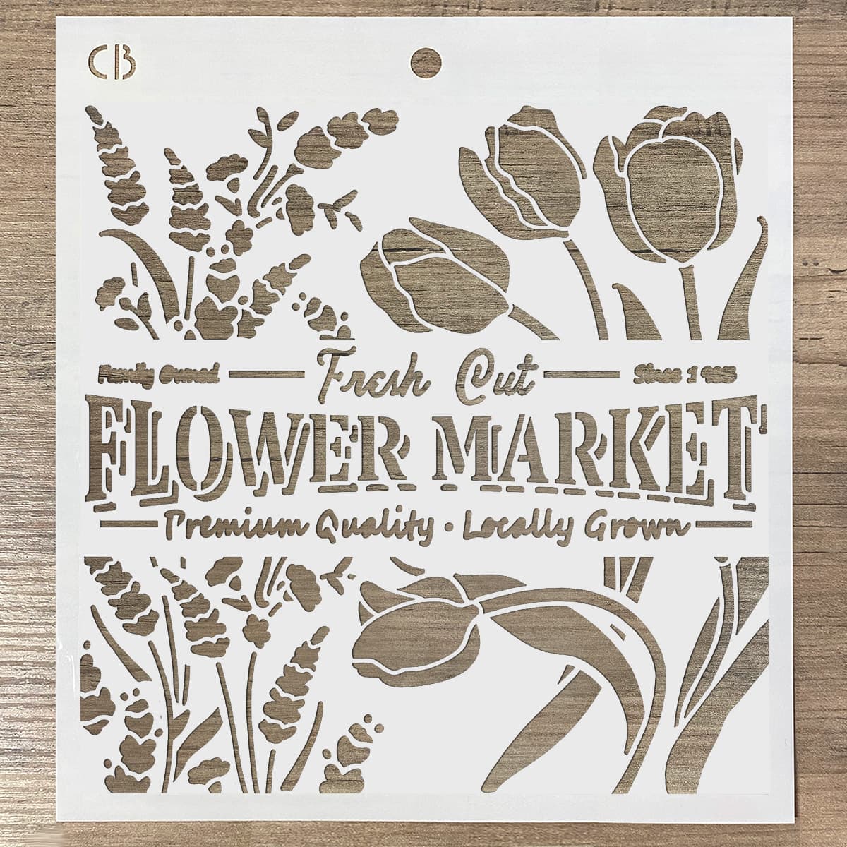 Ciao Bella Pochoir de texture 20x20cm Flower Market