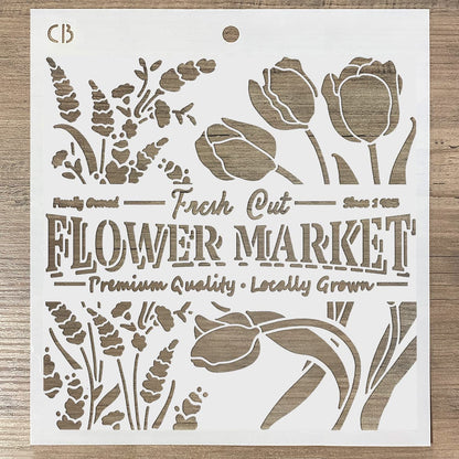 Ciao Bella Pochoir de texture 20x20cm Flower Market