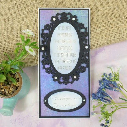 Matrices de coupe Moonstone - Cadre ovale fleuri et fioritures