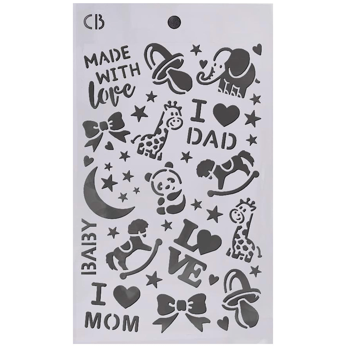 Pochoir Magasin de jouets 12,7 x 20,3 cm – Lot de trois couches (3 motifs uniques)