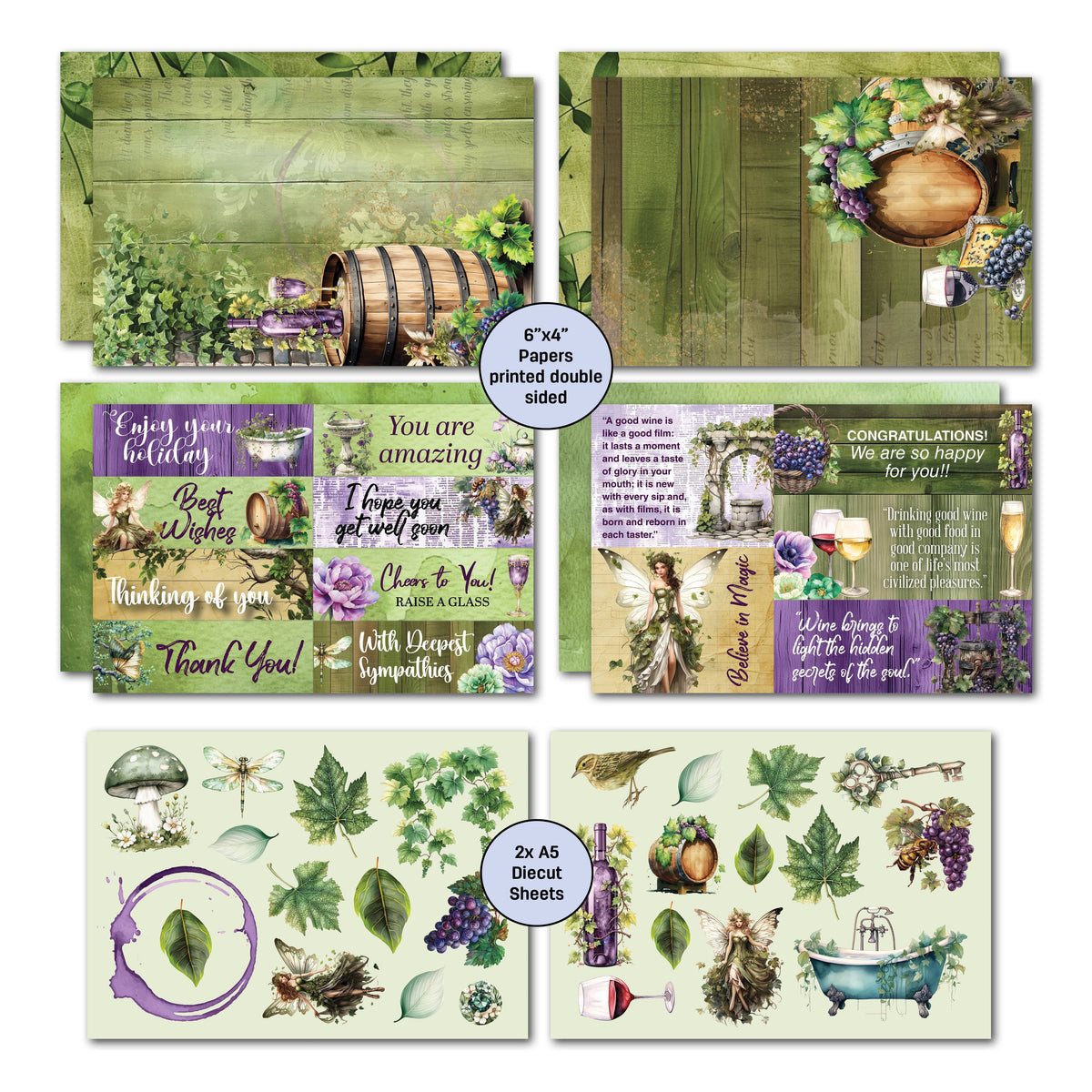 Pack de cartes 3Quarter Designs Magical Vines 15x10 cm