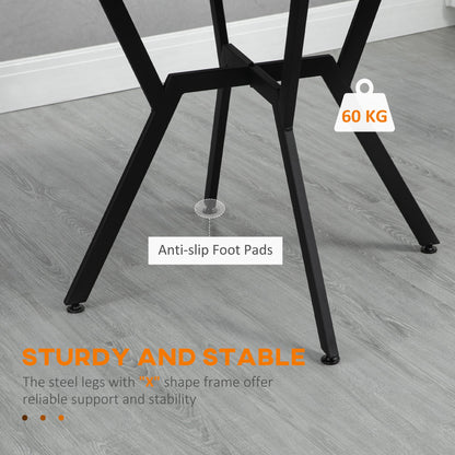 Ainsley 35" Round Dining Table with Steel Frame-Brown