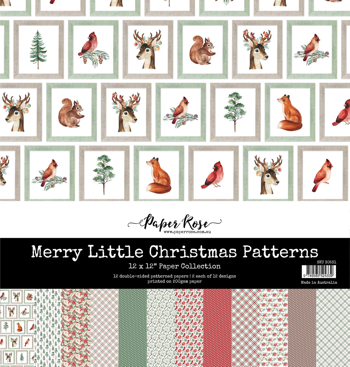 Joyeux Noël petits motifs Collection de papiers 30,5x30,5 cm 30531