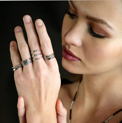 Bague triple empilable en argent MIRANDA