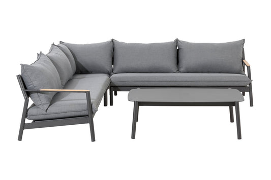 Monti Nordic Aluminum Sectional Set – Grey Cushions