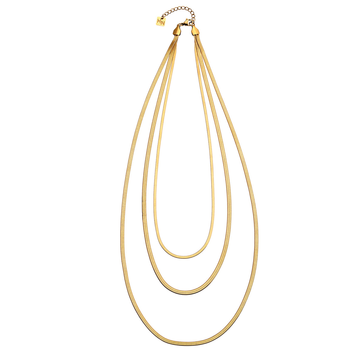 NALA : Collier doré triple couche effet peau de serpent