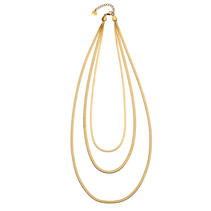 NALA : Collier doré triple couche effet peau de serpent