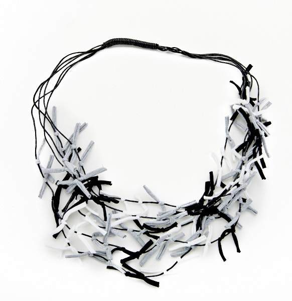 Multi Colour Fabric Tie Necklace