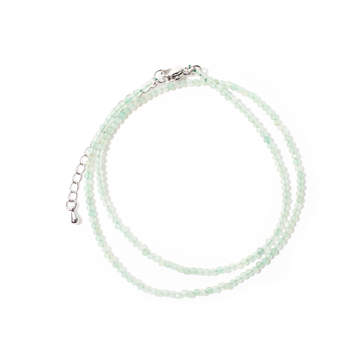 Green Aventurine Bead Necklace - 2-3mm