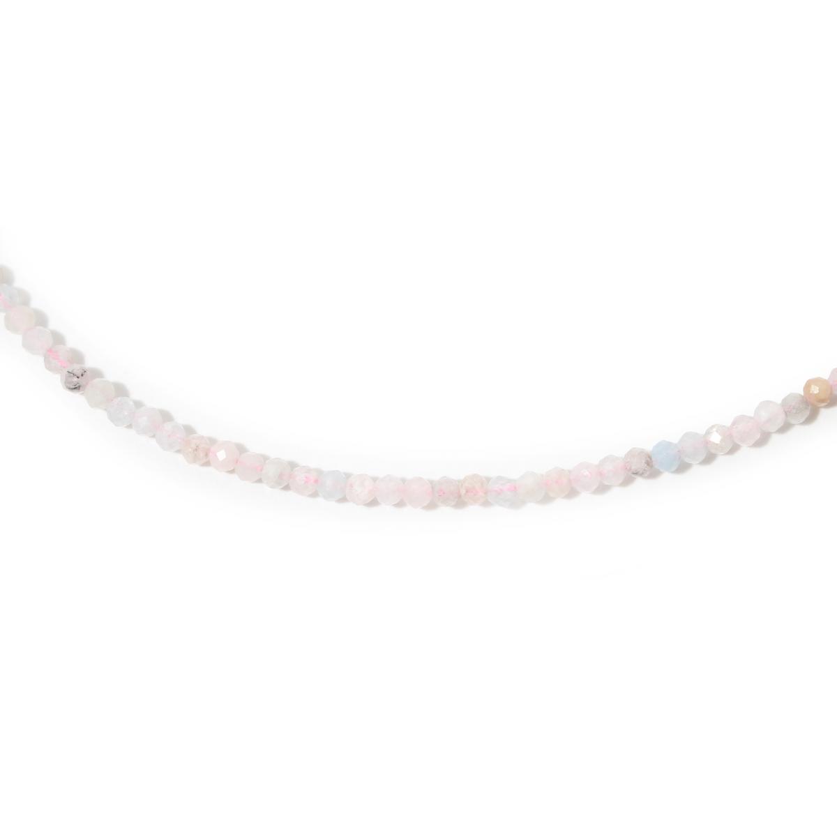 Morganite Bead Necklace - 2-3mm