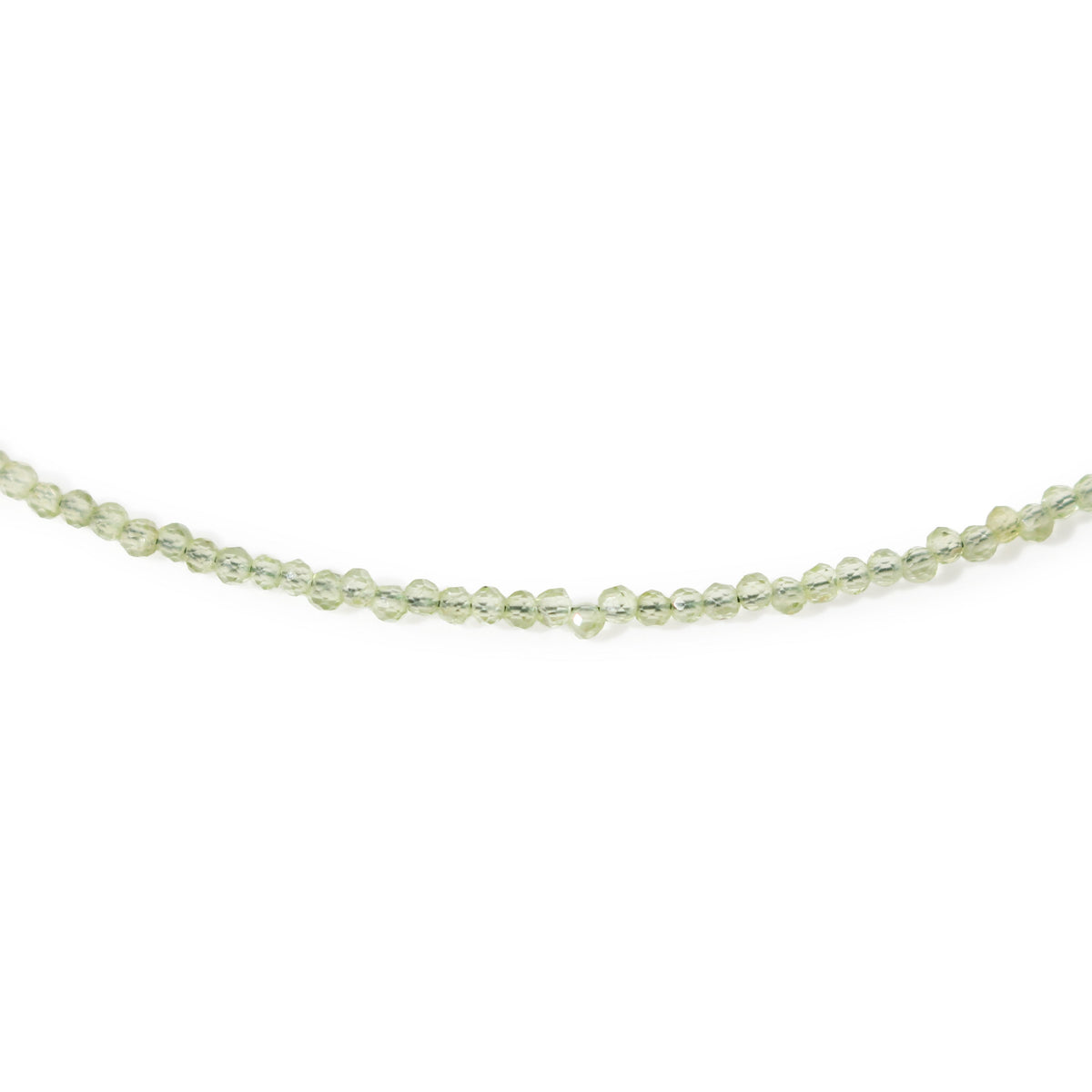 Peridot Bead Necklace - 2-3mm