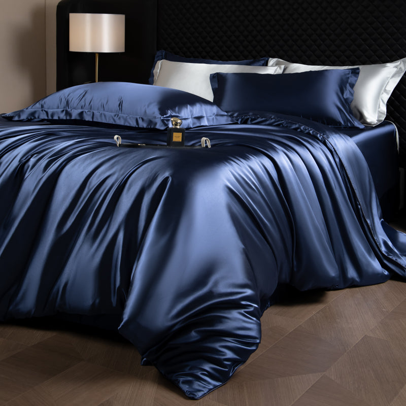 Housse de Couette Élégante Lustre Luxe - Bleu Marine
