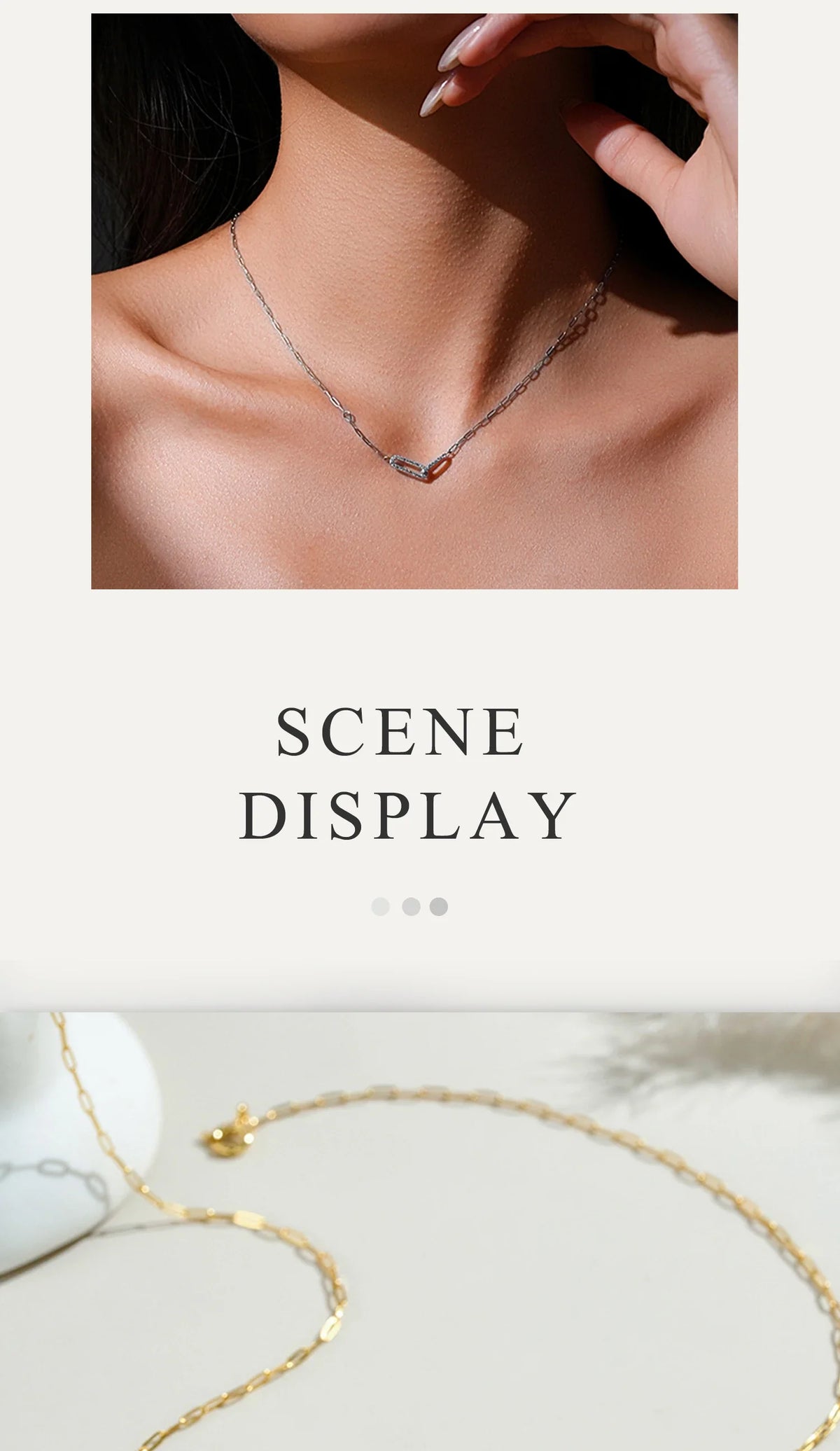 Collier moderne à maillons en argent sterling