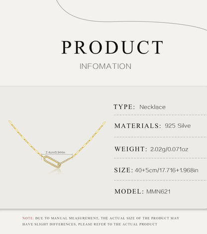 Collier moderne à maillons en argent sterling