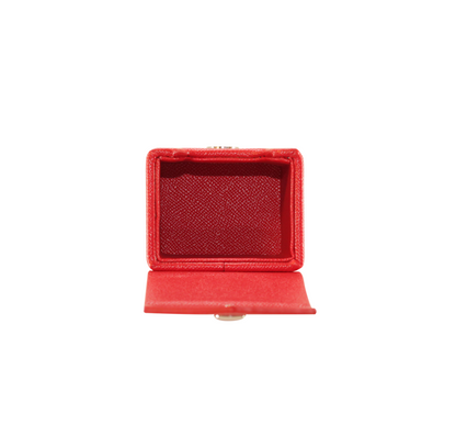 Red Mach 2 Deck Box - Hard Shell - Textured Vegan Leather