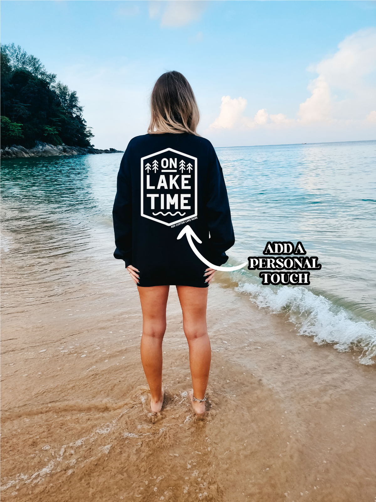 Sweat-shirt personnalisé « Temps passé au bord du lac » | Vêtements d'été