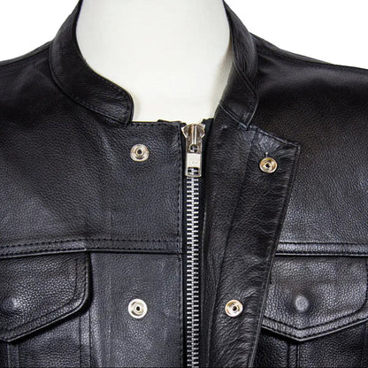 Open Road Men's Leather Club Vest | Premium Cowhide Motorcycle Vest
