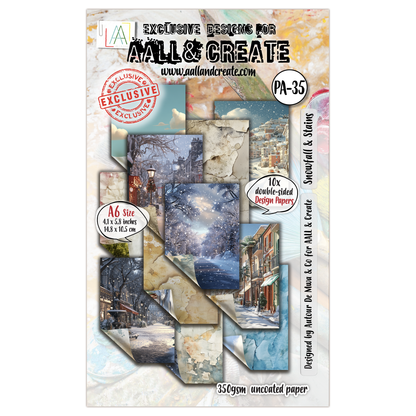 AALL and Create - Papier Design A6 - Chute de Neige & Taches