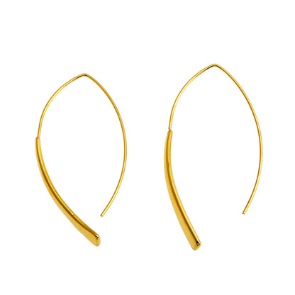 XIMENA: Boucles d'oreilles créoles dorées à courbes géométriques