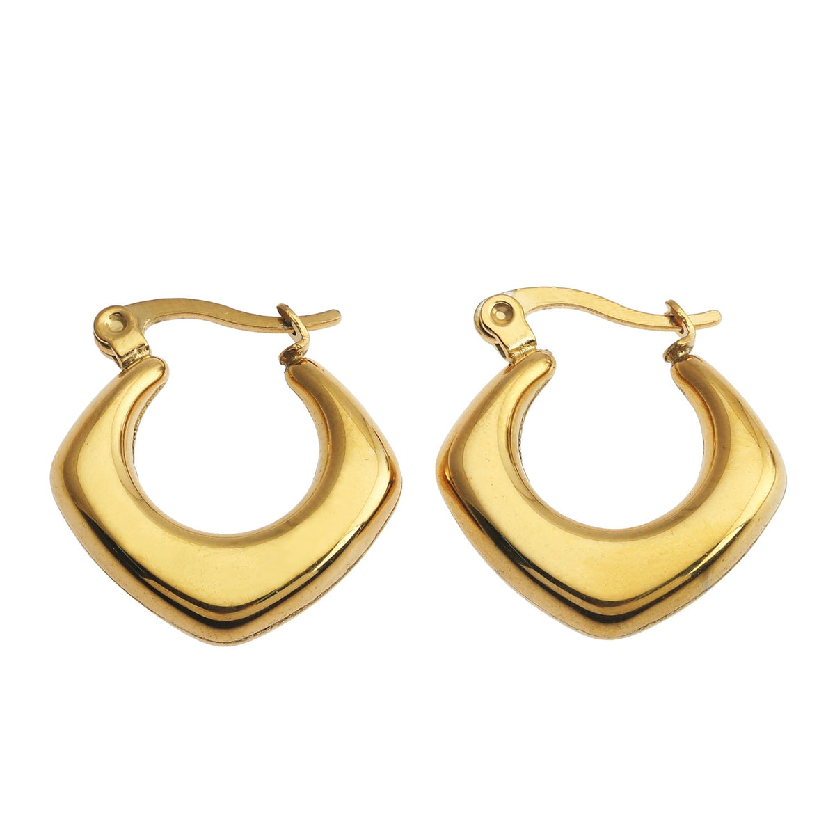 MARIYA : Boucles d'oreilles créoles rondes carrées Or