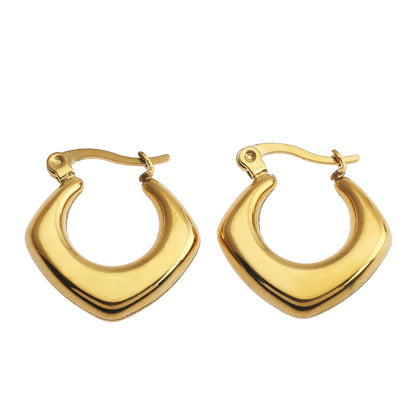 MARIYA : Boucles d'oreilles créoles rondes carrées Or