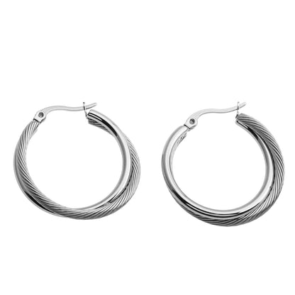 Style SAJAN : Boucles d'oreilles créoles doubles en argent