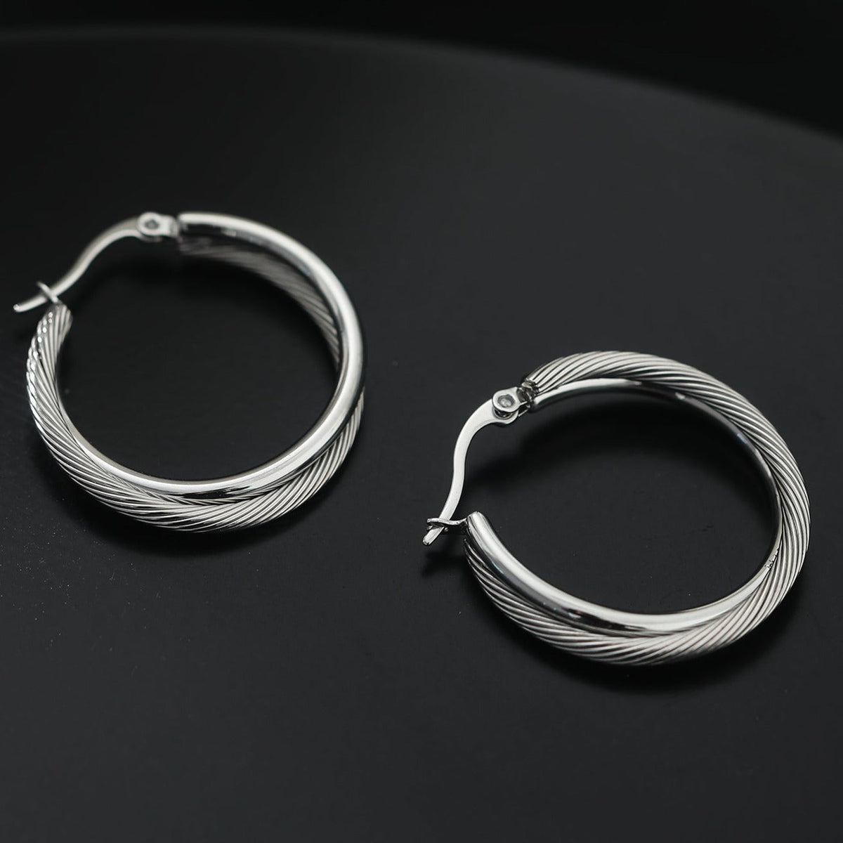 Style SAJAN : Boucles d'oreilles créoles doubles en argent