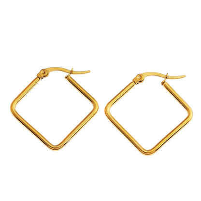 REILYNN Small Square Shaped Hoops. In Gold & Silver.
