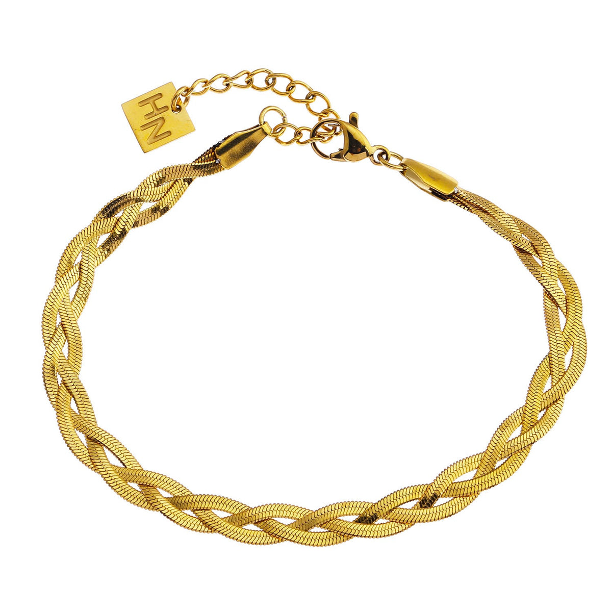 Bracelet texturé peau de serpent à chevrons ELLA Gold
