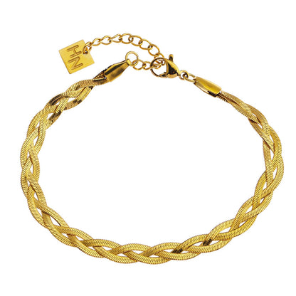 Bracelet texturé peau de serpent à chevrons ELLA Gold