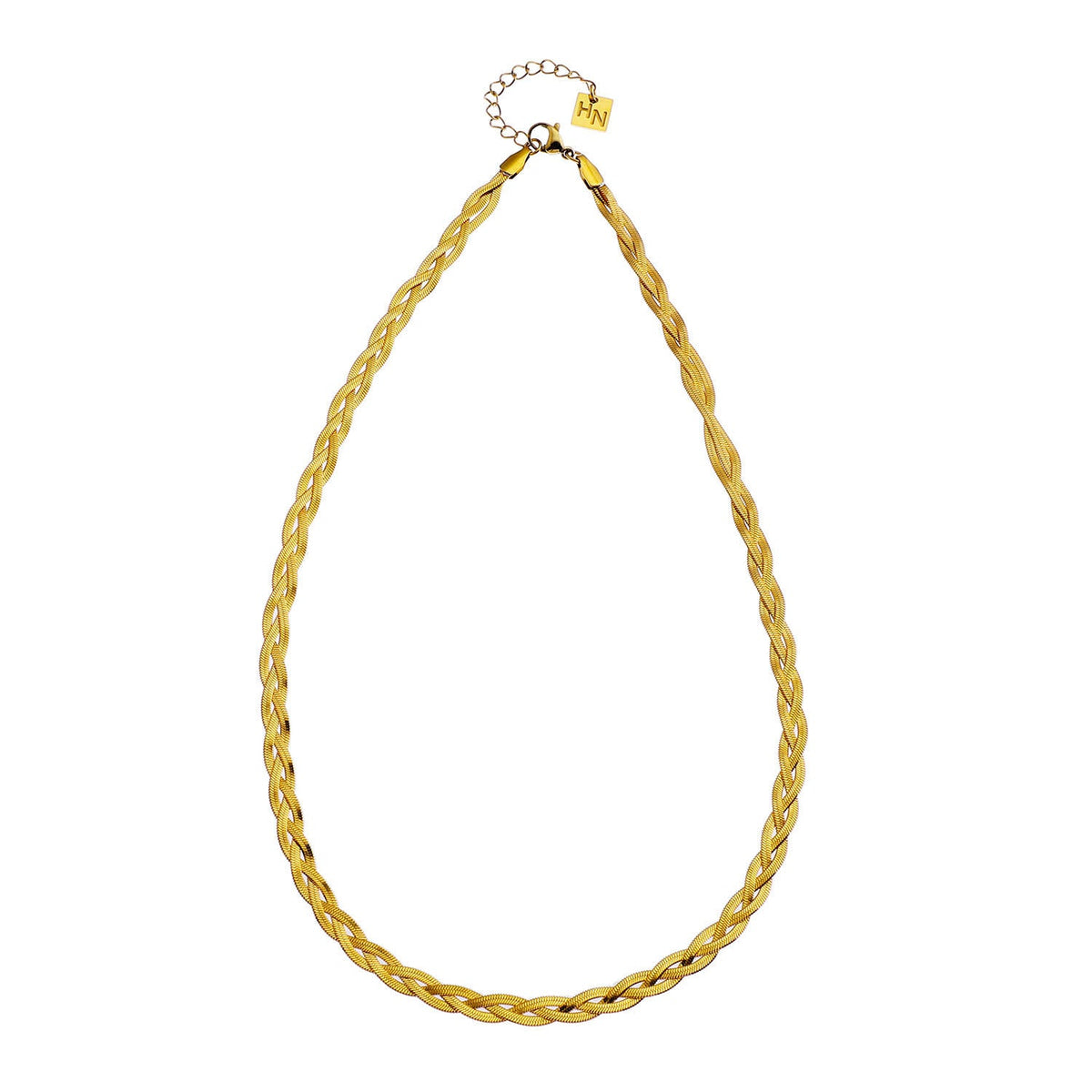 TARA Gold : Collier texture peau de serpent à chevrons entrelacés.