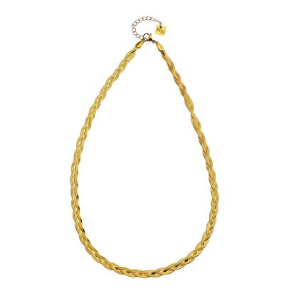 TARA Gold : Collier texture peau de serpent à chevrons entrelacés.