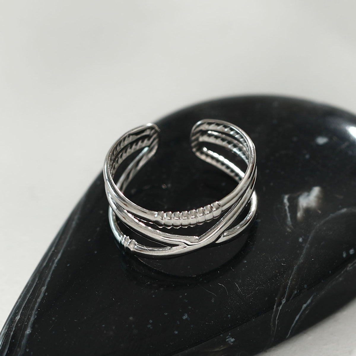 Bague triple empilable en argent MIRANDA
