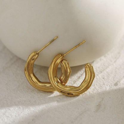 BACOLA: Sculptured Lines Hoop Earrings