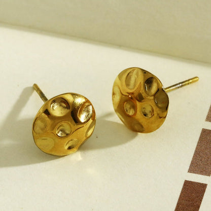 Boucles d'oreilles clous disque texturé SIGRID