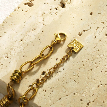 Bracelet KAMA avec maillons ovales et perles jointes