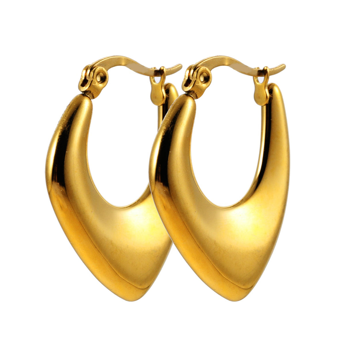 KAMIRA Or : Boucles d'oreilles créoles géométriques asymétriques