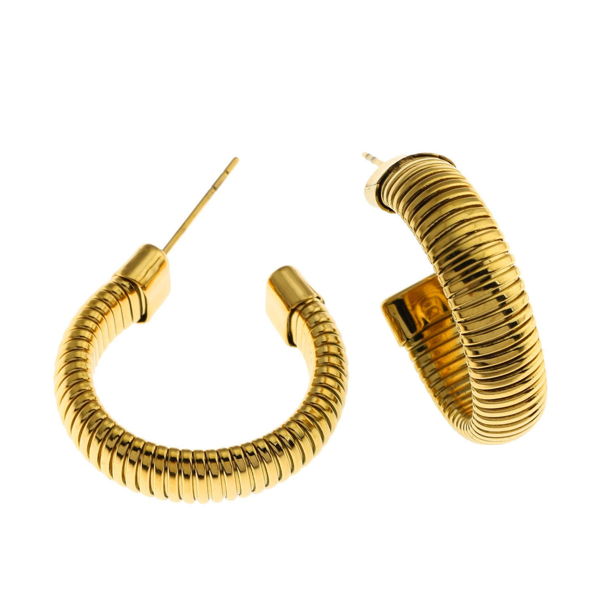 Style ABRIOLA : Boucles d'oreilles créoles géométriques texturées
