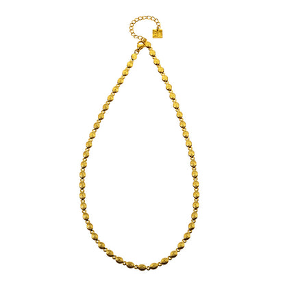 ANTHEA : Collier chaîne perlé ovale à motifs