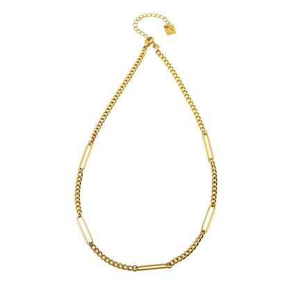 CALYPSO : Collier chaîne trombone et mini Figaro