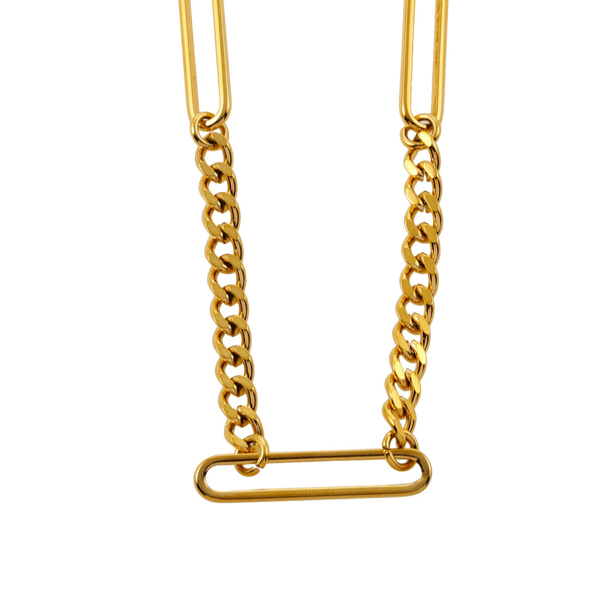 CALYPSO : Collier chaîne trombone et mini Figaro