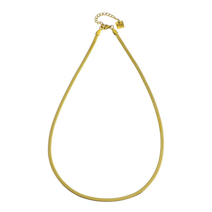 FRYDA Gold: Collier chaîne mi-large texturé peau de serpent