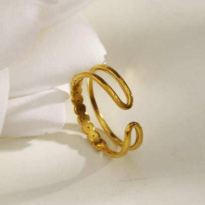ORDELLA : Bague double parallèle empilable ornée de zircones