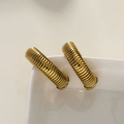 Style ABRIOLA : Boucles d'oreilles créoles géométriques texturées