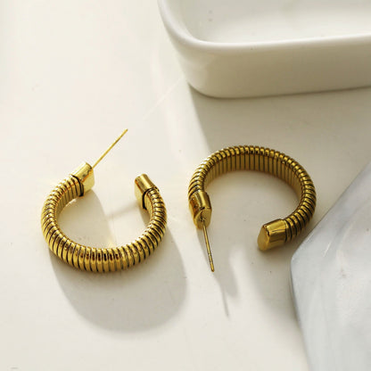 Style ABRIOLA : Boucles d'oreilles créoles géométriques texturées