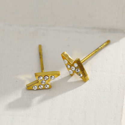 ANNELI 'Zig-Zag' Zirconia Stud Earrings