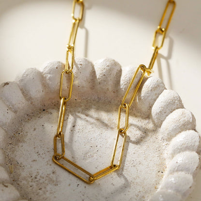CIRCE : Collier contemporain combiné long et court en trombones
